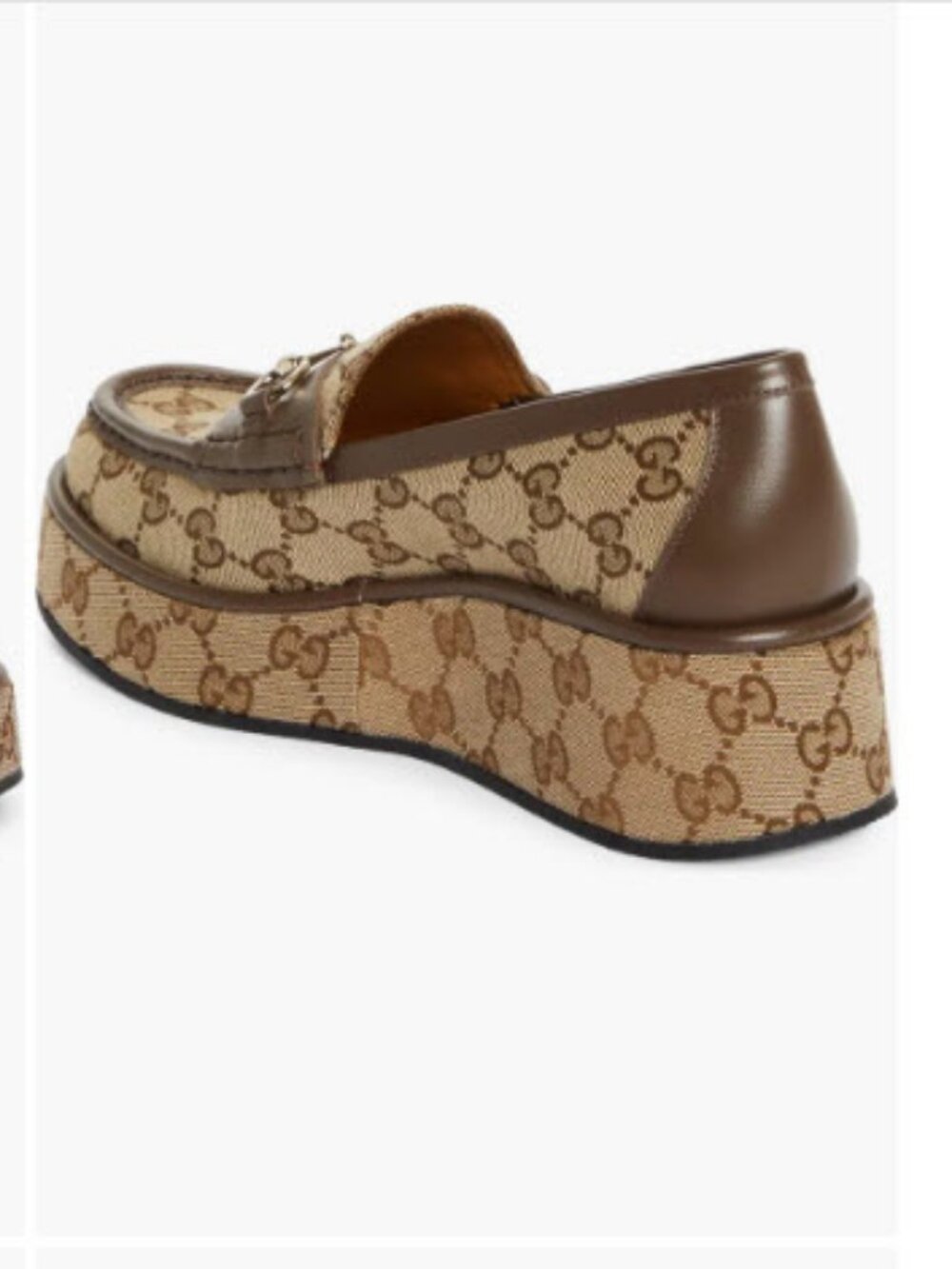 Gucci Ilde Brown Guccissima Canvas GG Supreme Horsebit Flatform Loafer 39 US/9 - Picture 2 of 16